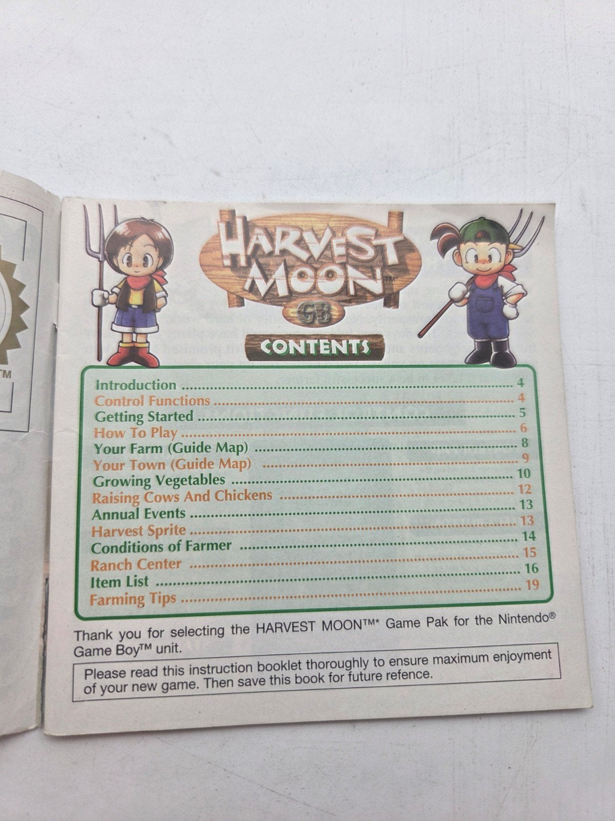 Harvest Moon GB - Game Boy Color Handleiding, Spelcomputers en Games, Games | Nintendo Game Boy, Nintendo, Gebruikt, Ophalen of Verzenden
