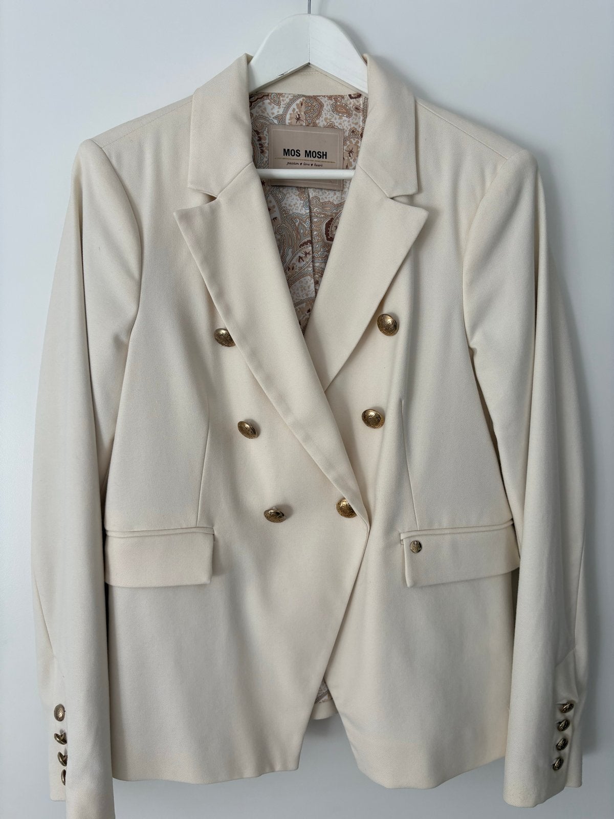 Mos Mosh Blazer - Crème met Gouden Knopen, Beige, Maat 42/44 (L), Ophalen of Verzenden, Zo goed als nieuw