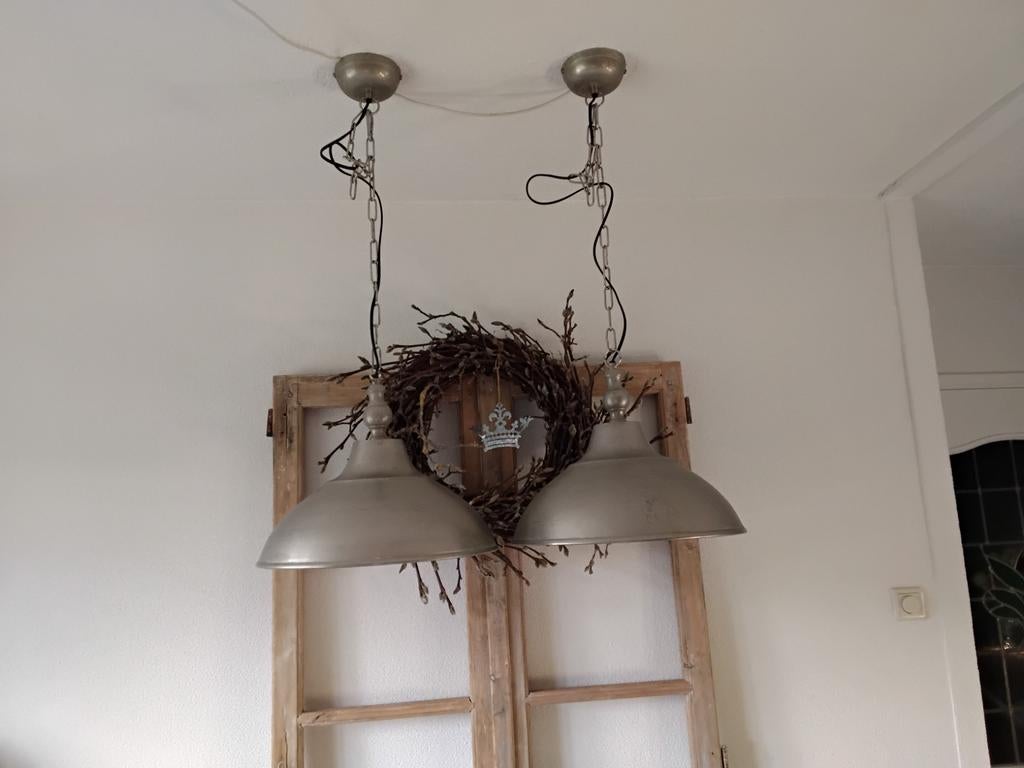 2 Prachtige zware metalen hanglampen, Ophalen, Metaal, Meerdere stylen