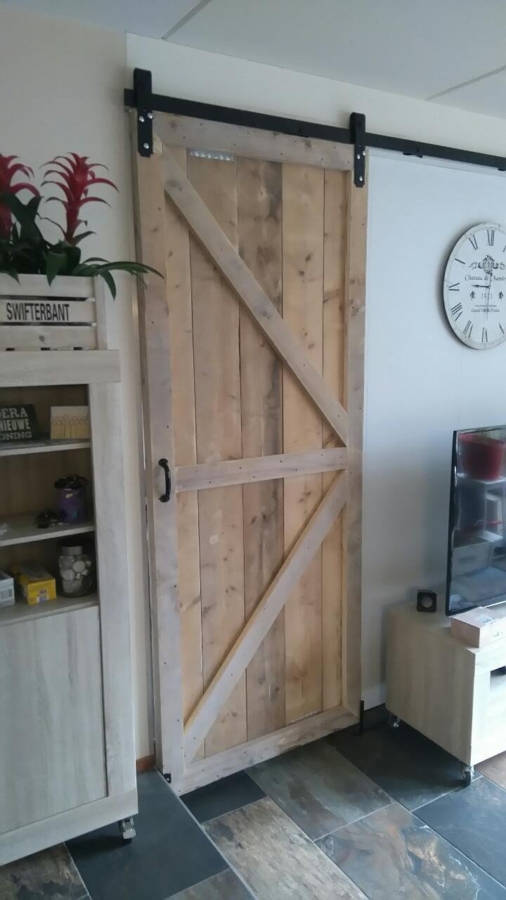 Loftdeur steigerhout, Ophalen, Binnendeur, 200 tot 215 cm