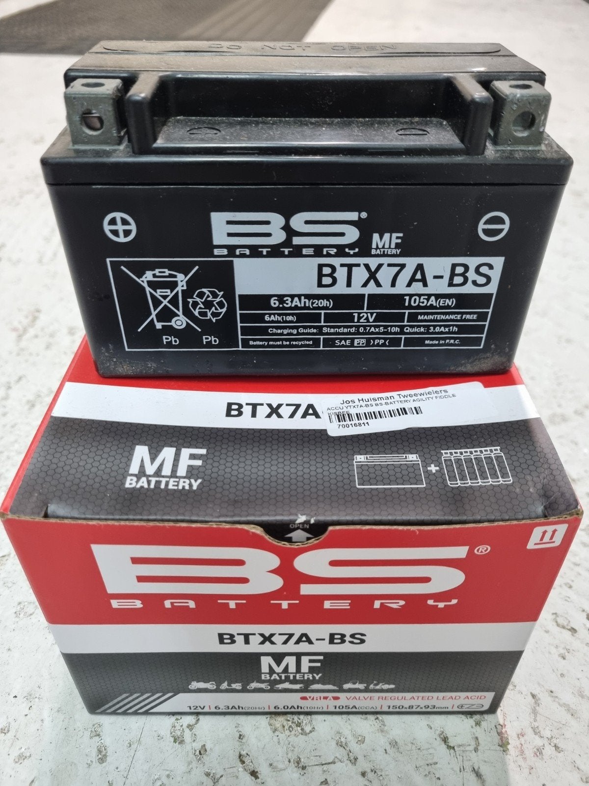 BS BTX7A-BS Scooter Accu - 12V 6.3Ah, Ophalen of Verzenden, Nieuw, Overige typen, Overige merken