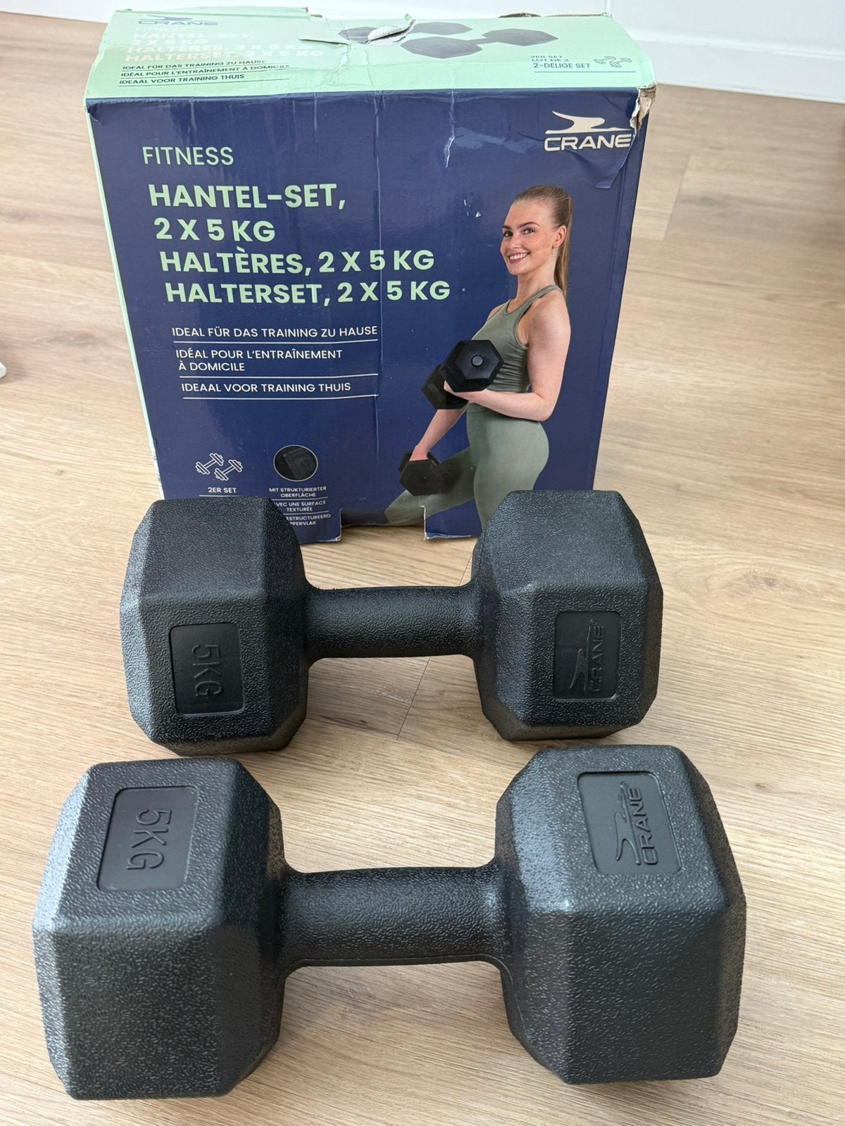 Halterset 2x5 kg, Ophalen of Verzenden, Zo goed als nieuw, Halterset