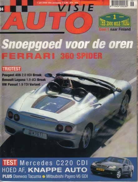 Autovisie 14 2000 : Mercedes Benz C CDI - Ferrari 360 Spider, Ophalen of Verzenden, Gelezen, Algemeen