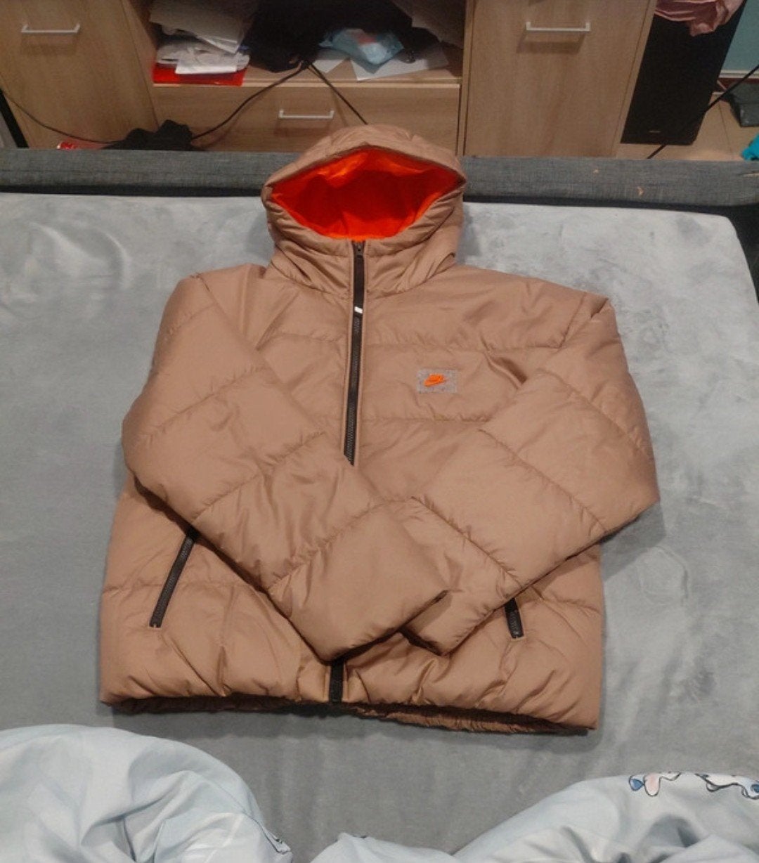 Nike Sportswear Therma-FIT winterjas beige maat S – nieuw, Ophalen, Beige, Nike, Nieuw