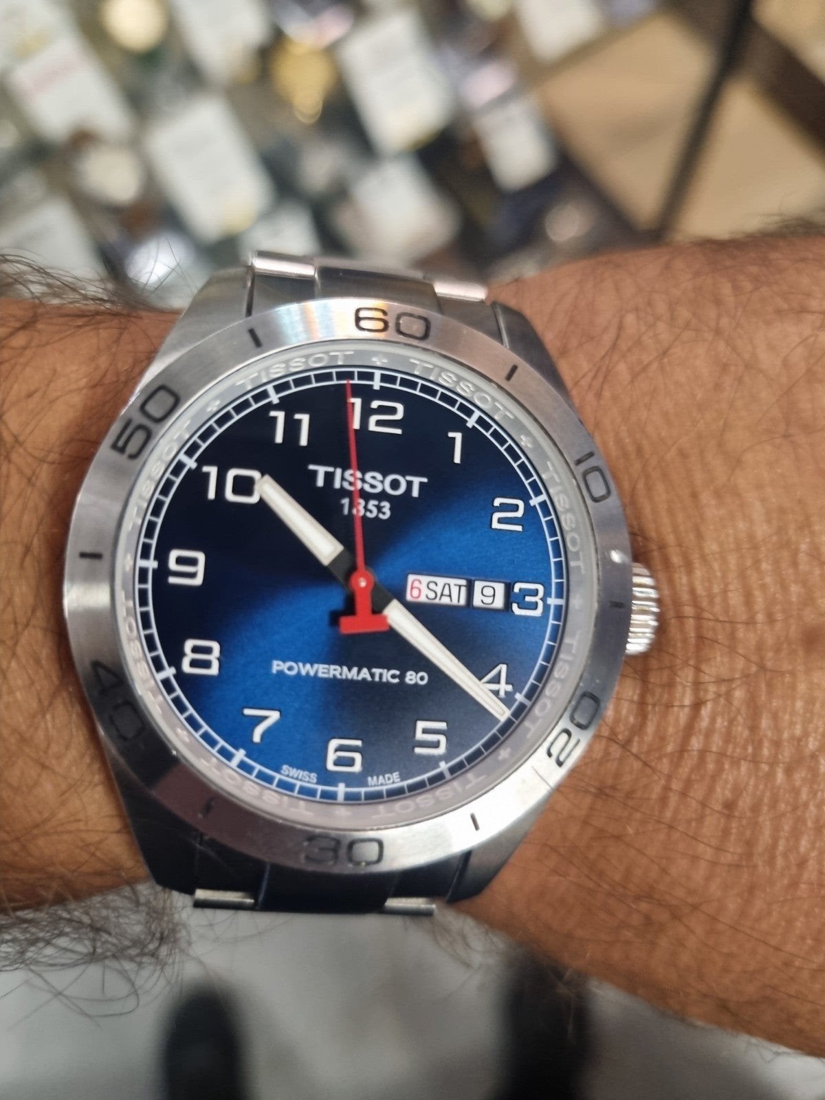 Tissot PRS 516 powermatic 80 Zwitsers Horloge, Leer, Staal, Polshorloge, Nieuw