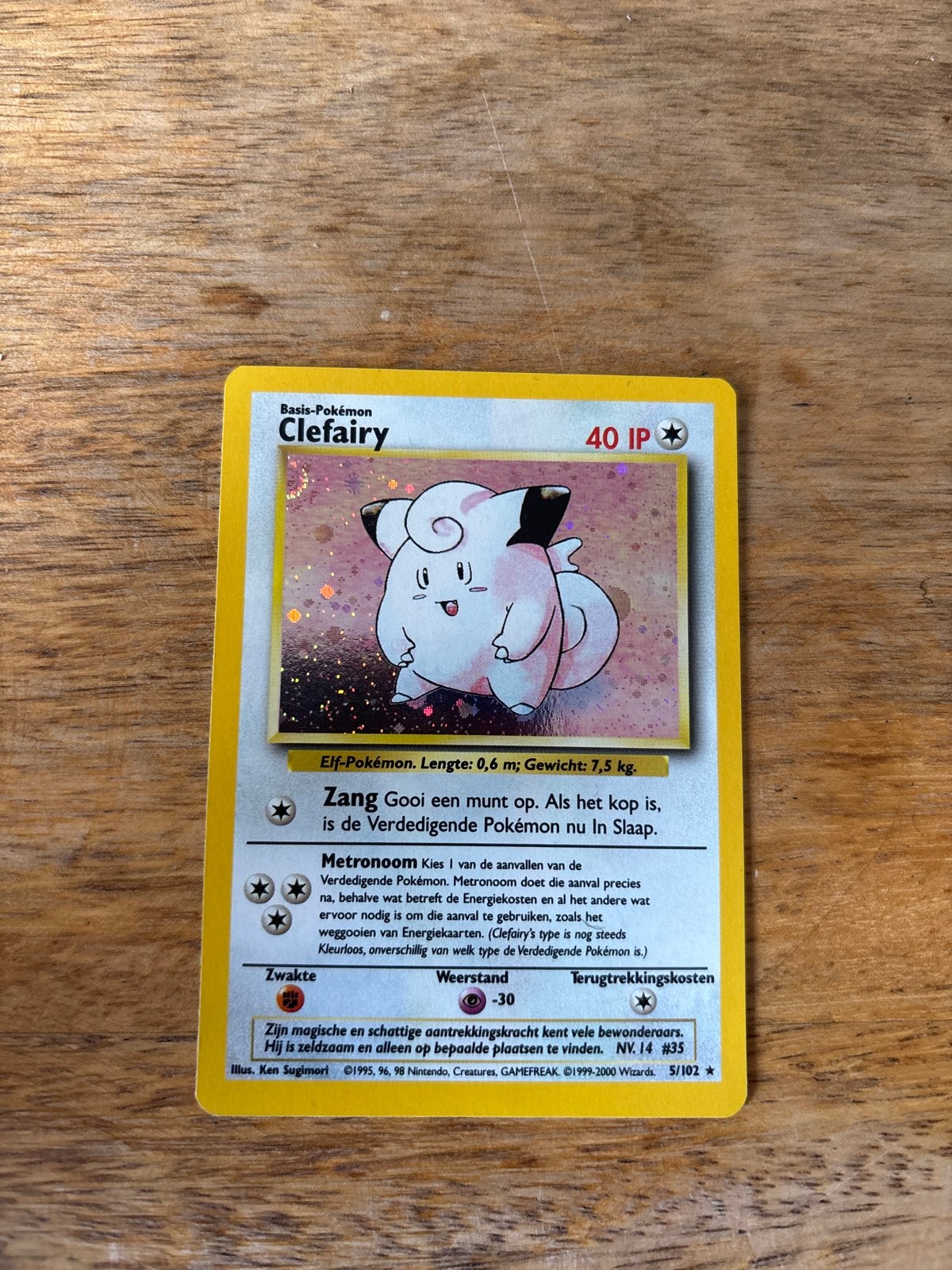 Clefairy Pokémon kaart (Basis-Pokémon), Ophalen of Verzenden, Gebruikt, Losse kaart