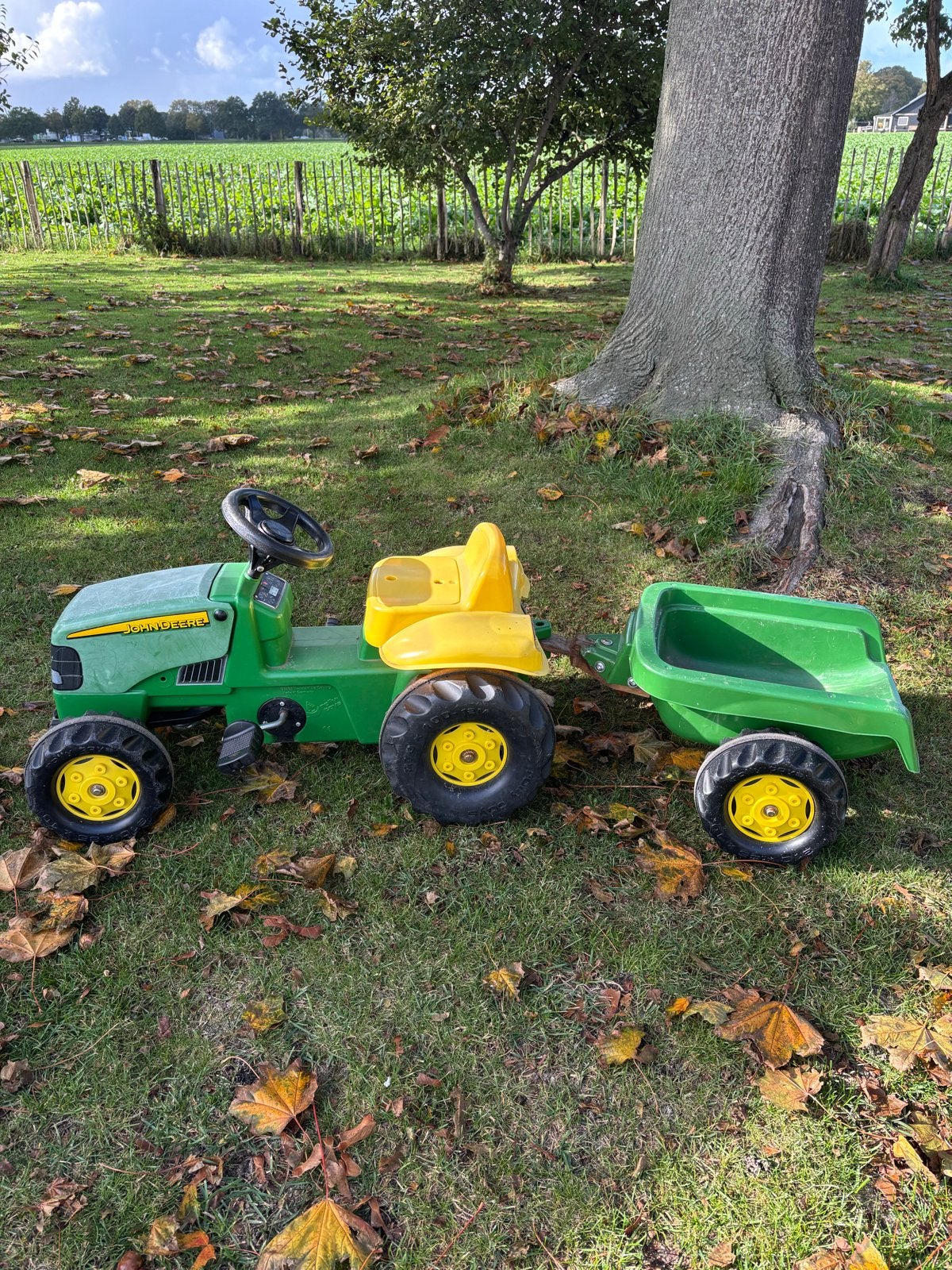 John Deere traptrekker met aanhanger, Ophalen, Gebruikt, Trapvoertuig