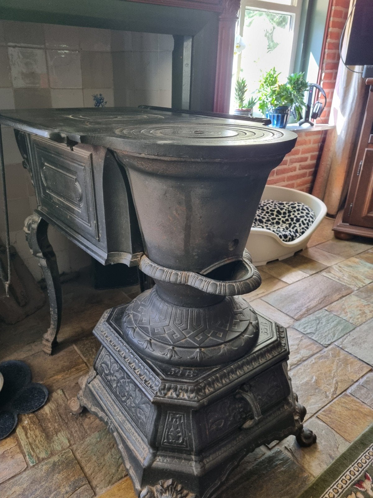 Te koop mooie werkende houtkachel., Huis en Inrichting, Kachels, Ophalen, Potkachel, Gebruikt, Vrijstaand