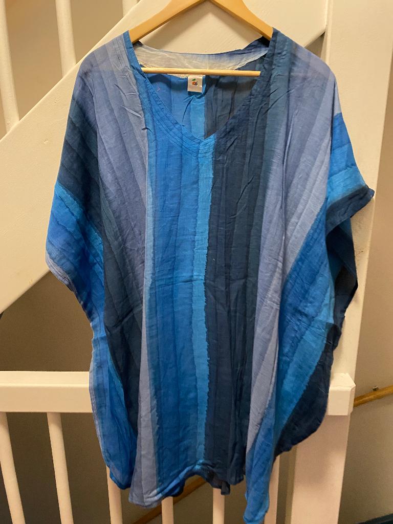 KATOEN STRIPED BLAUW KAFTAN, MAAT: L/XL, Ophalen of Verzenden, Nieuw, Maat 42/44 (L), Blauw