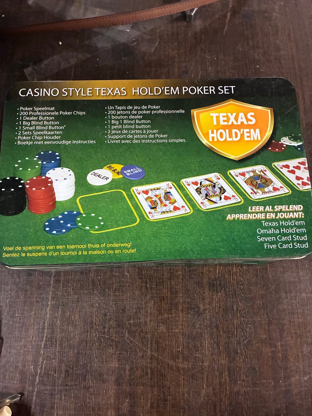 Texas Hold'em Poker Set - Casino Stijl, Drie of vier spelers, Ophalen of Verzenden, Gebruikt