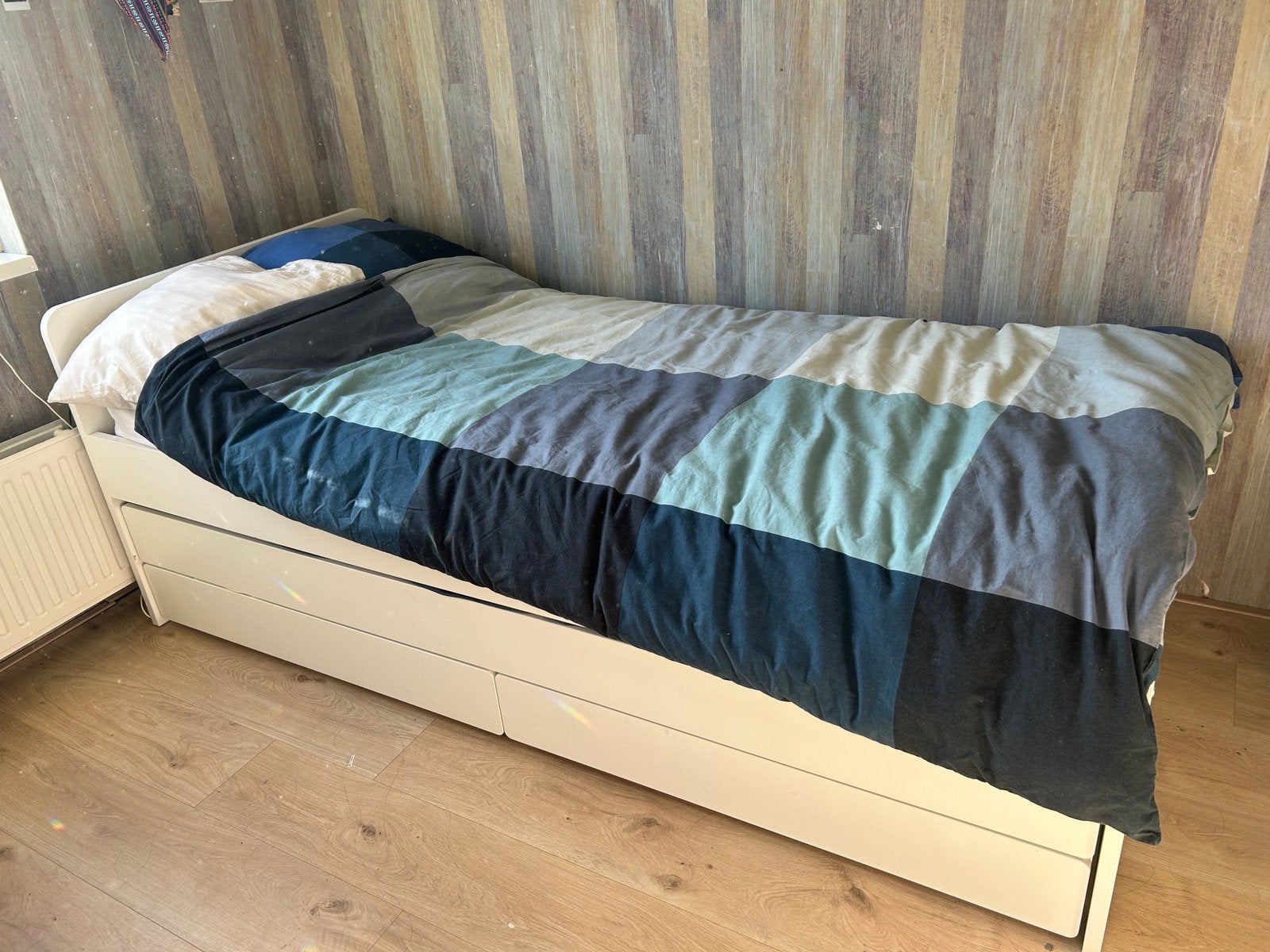 Ikea SLÄKT Bed met onderbed 90x200 cm en 2 matrassen, Ophalen, Gebruikt, 90 cm, Eenpersoons