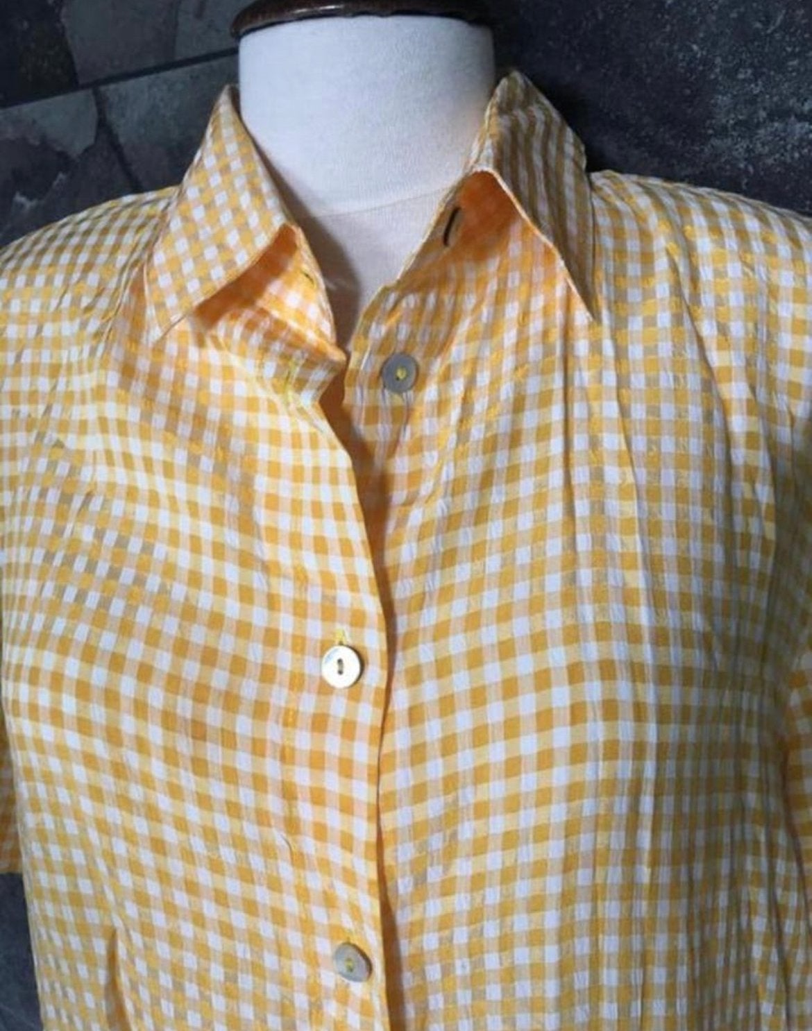 Zaza klassiek geel/wit geruite blouse overhemd tuniek, Ophalen of Verzenden, Zo goed als nieuw, Maat 38/40 (M), Geel