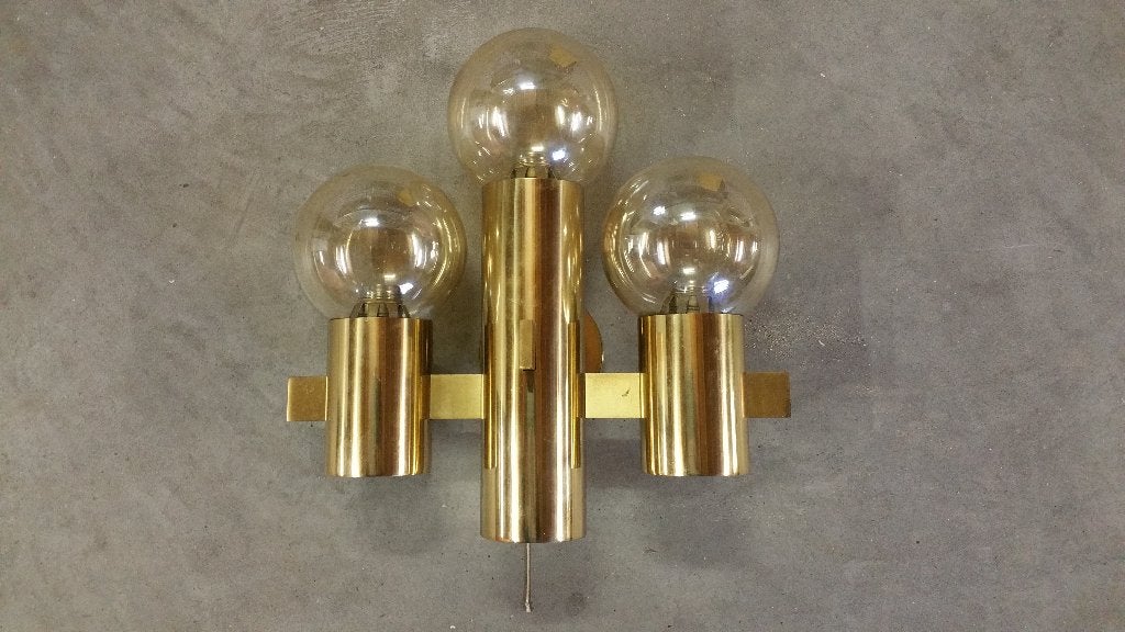 Hans-Agne Jakobsson vintage messing wandlamp Markaryd 70s, Ophalen