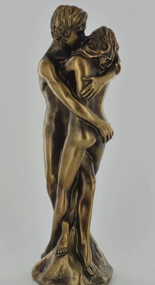 Bronzen sculptuur 'As One' - Liefdevolle omhelzing, Groep mensen, Minder dan 20 cm, Ophalen of Verzenden, Beeld