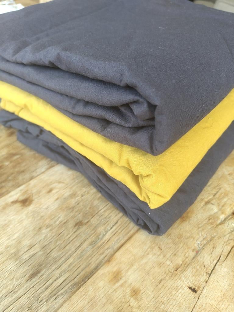 3x Dekbedhoes 100% Katoen 140x200 Donkerbruin/Okergeel, Ophalen of Verzenden