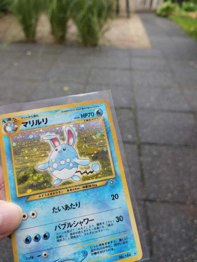 Azumarill No.164 Holo Neo Genesis Japanese, Ophalen, Zo goed als nieuw, Losse kaart
