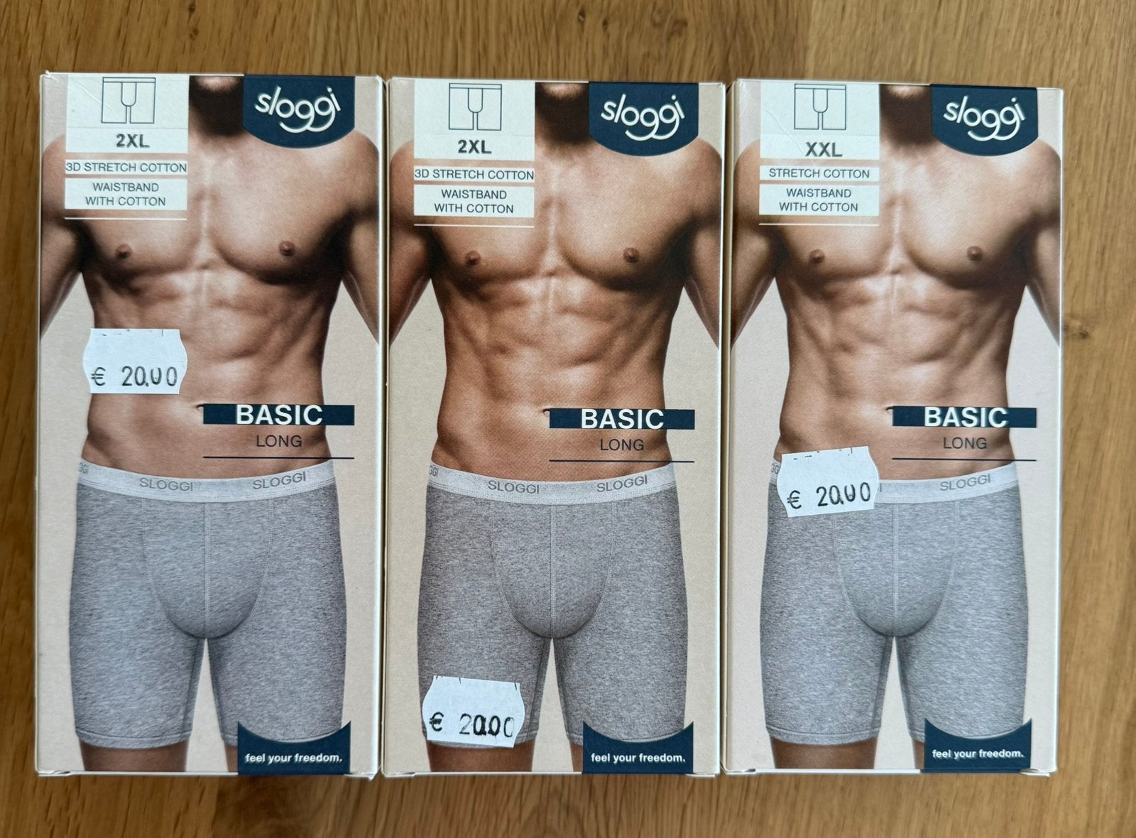 Sloggi basic long boxershort - 3 stuks maat XXL - grijs - nw, Kleding | Heren, Ondergoed, Ophalen of Verzenden, Grijs, Boxer