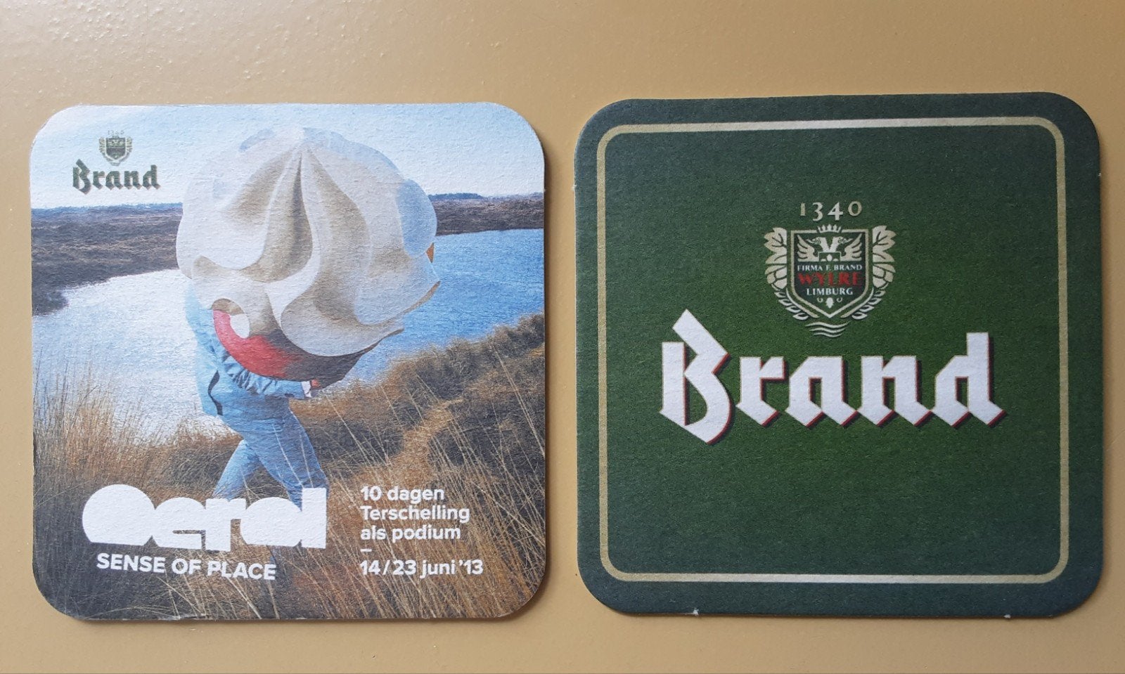 Bierviltje Brand bier - Oerol Terschelling 2013., Ophalen of Verzenden, Zo goed als nieuw, Viltje(s), Brand