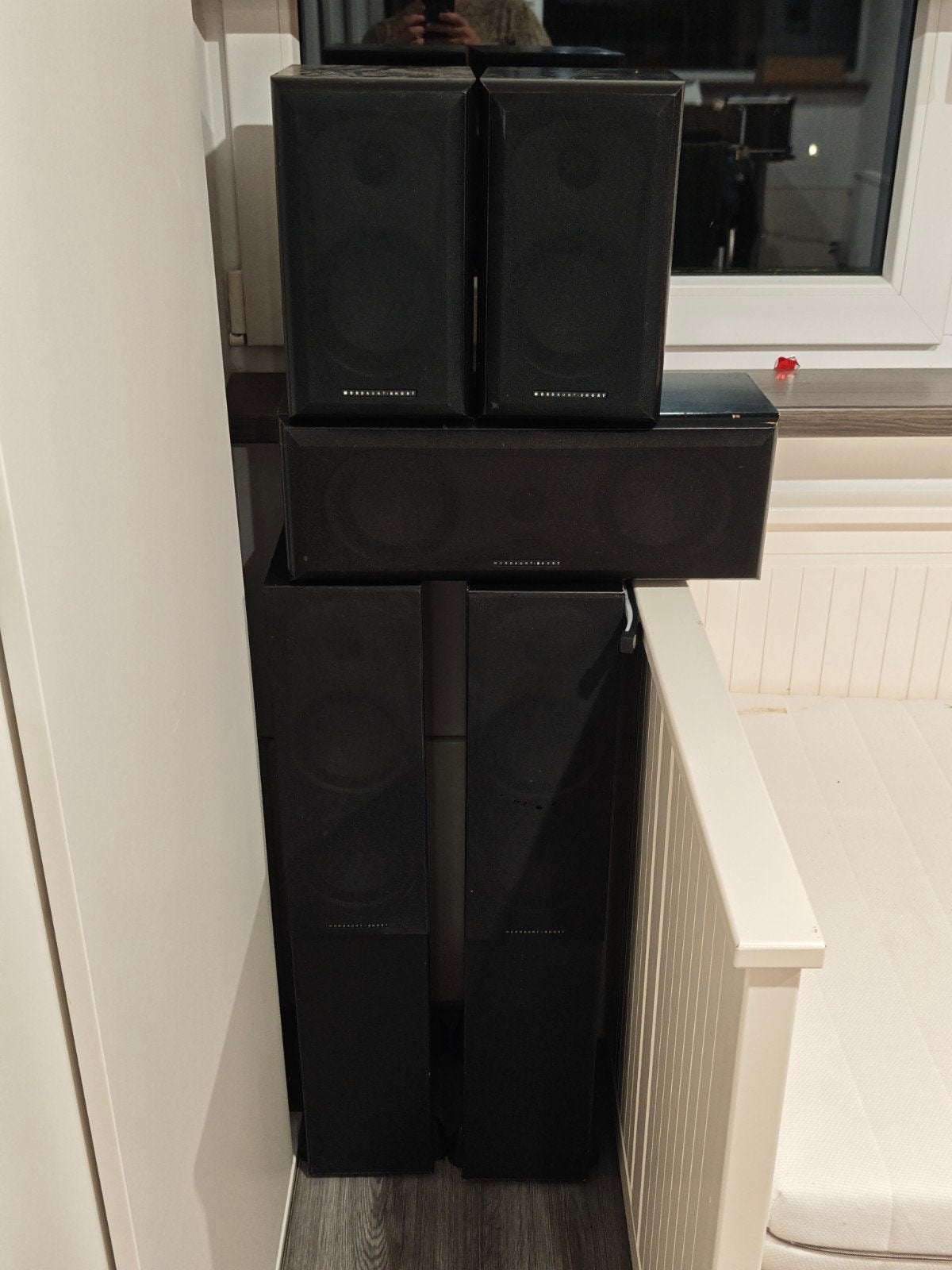 Mordaunt-Short Avant 906i 5.0 surround set, Gebruikt, 120 tot 150 watt, Speakerset, Ophalen of Verzenden