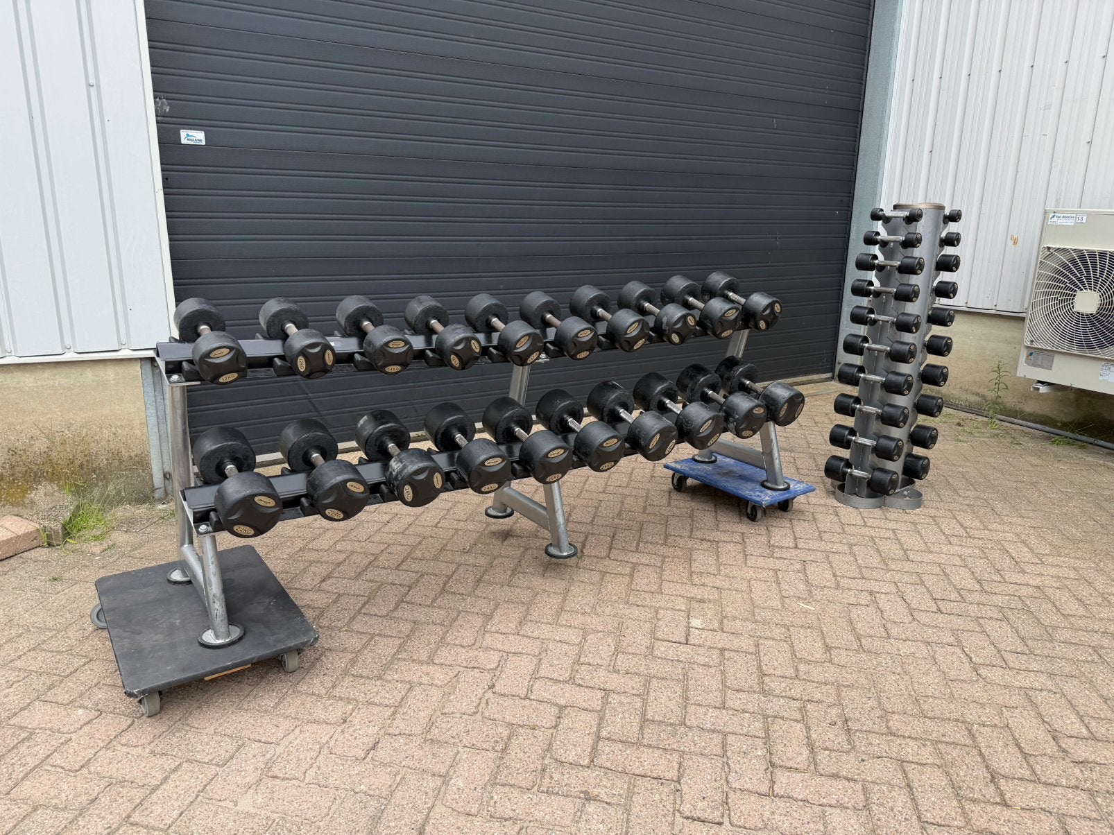 Lifemaxx Vaste Dumbells 1kg t/m 30kg + Dumbells Rekken, Ophalen, Gebruikt, Dumbbell