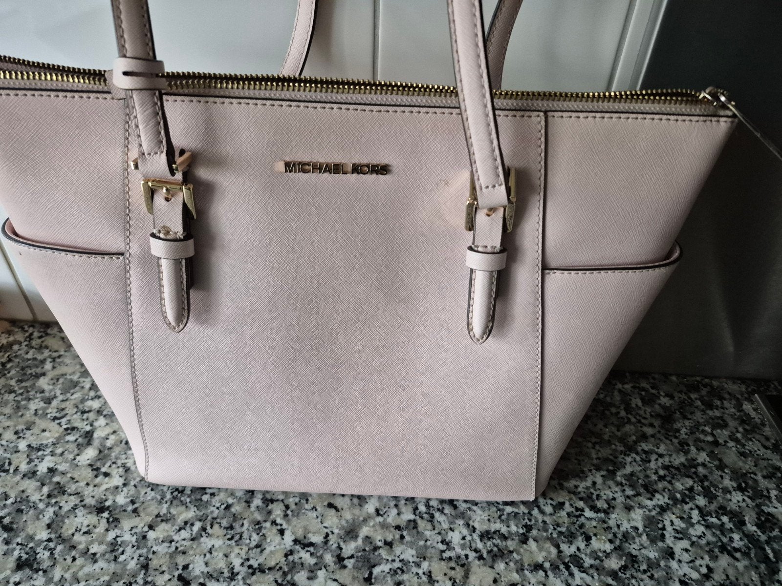 Michael Kors Handtas - Roze/Beige, Ophalen of Verzenden, Zo goed als nieuw, Roze, Handtas