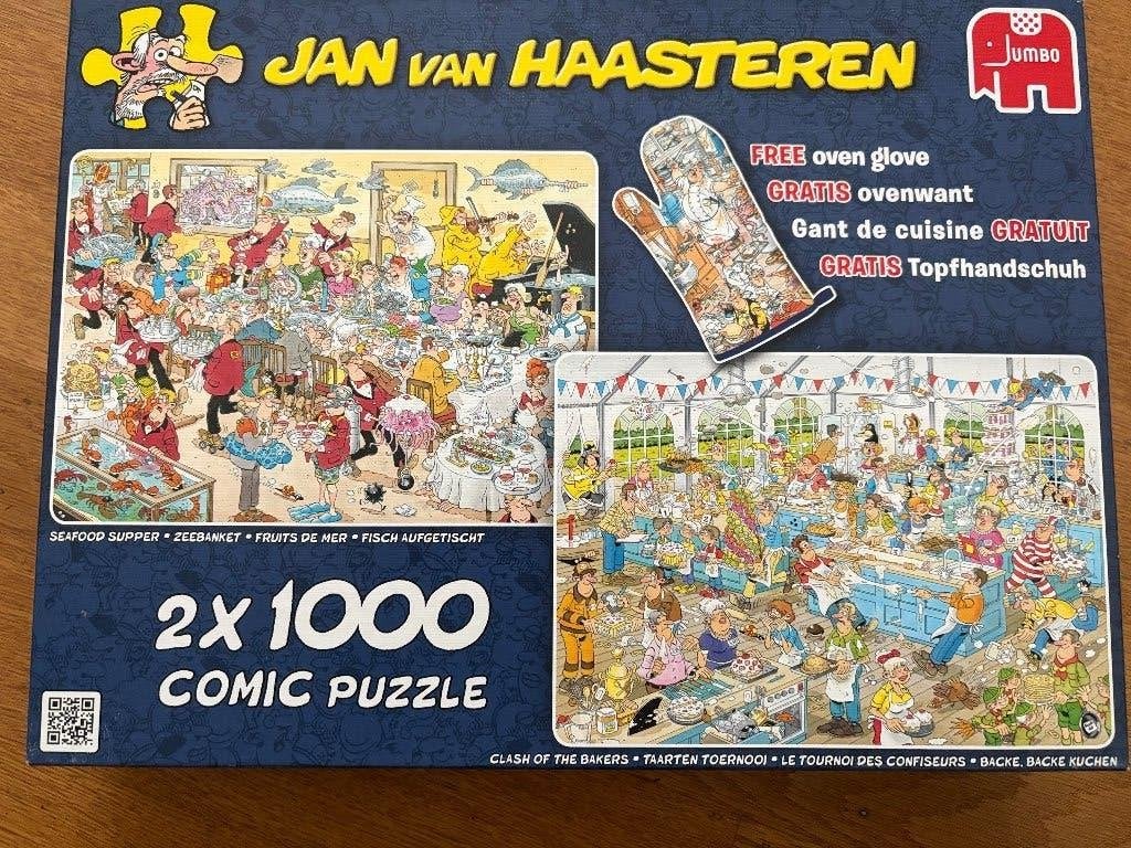 Jan van Haasteren puzzels, 2 x 1000 stukjes, Ophalen, 500 t/m 1500 stukjes, Gebruikt, Legpuzzel