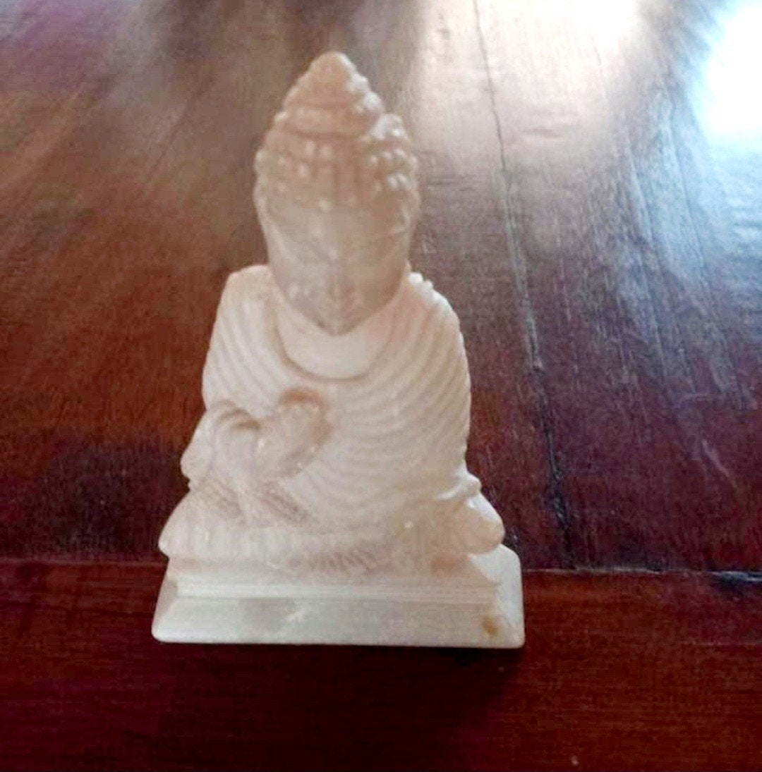 Abhaya mudra marmer boeddha beeld buddha india 12/8 geldrop, Ophalen of Verzenden