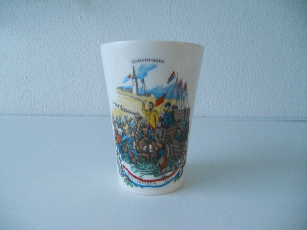 Bekers Regout opschrift Scheveningen, Antiek en Kunst, Ophalen of Verzenden