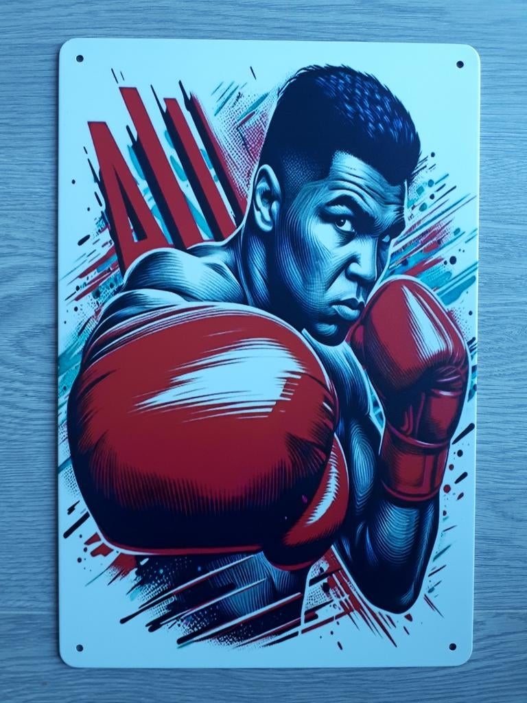 Mohammed Ali 20x30 cm Metalen Reclamebord, Ophalen of Verzenden, Nieuw, Reclamebord