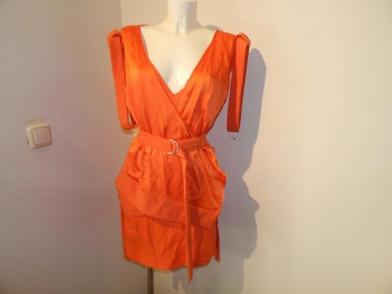 Mugler fel oranje jurk echte eye catcher aparte details F36