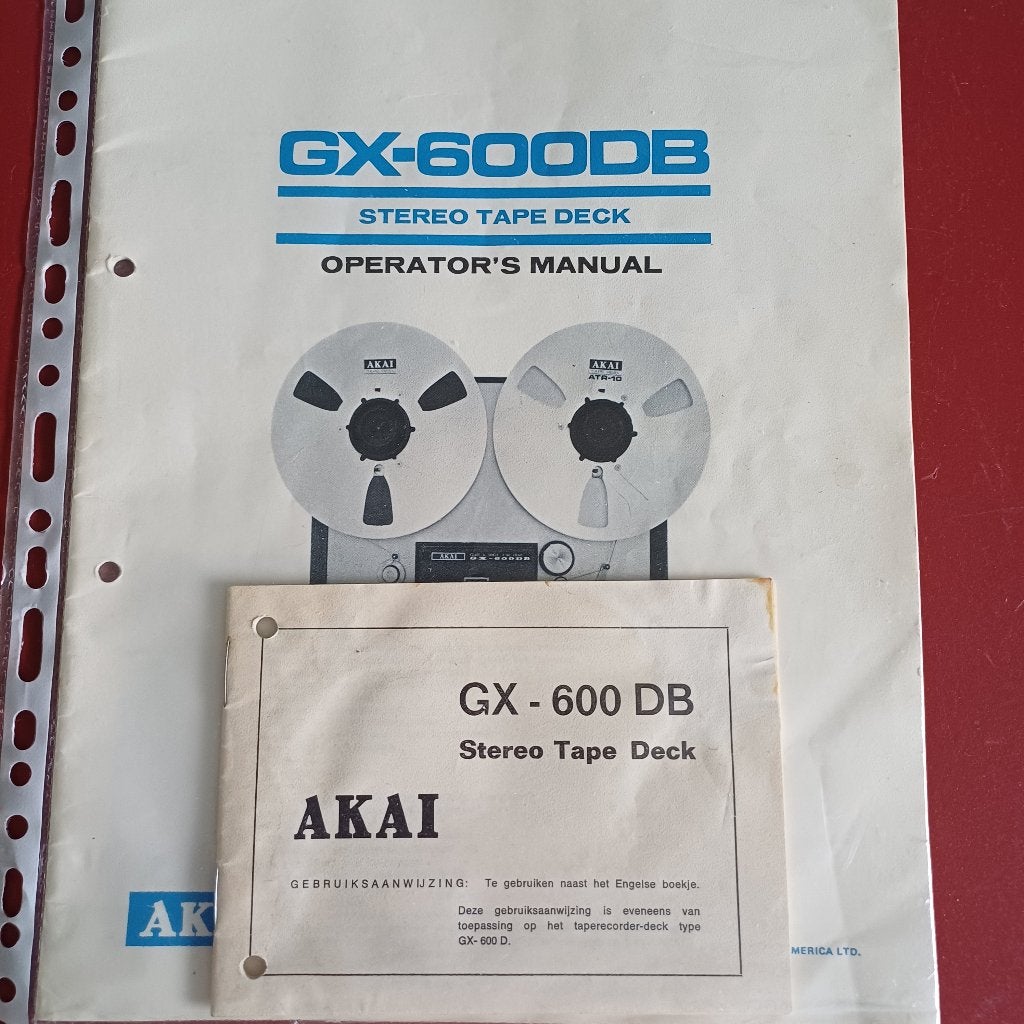 Akai GX600DB Originele Manual, Audio, Tv en Foto, Bandrecorders, Ophalen of Verzenden, Onderdeel