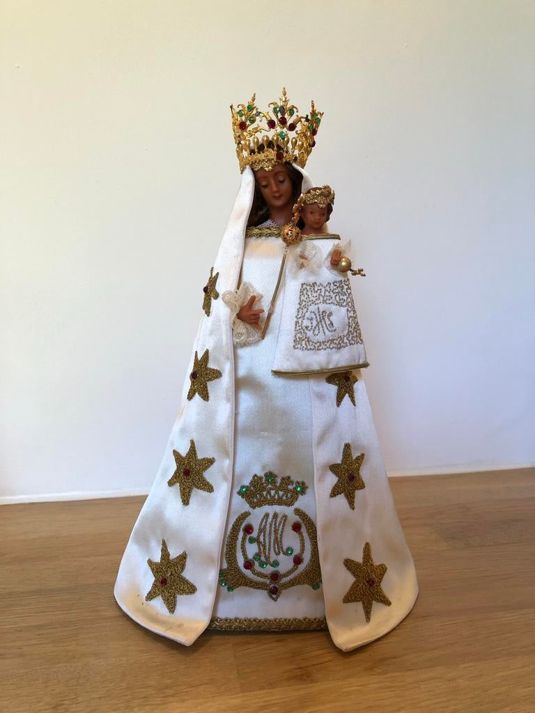 RELIGIE OLVROUW MADONNA MET KIND WAS BEELD, Ophalen of Verzenden, Zo goed als nieuw, Beeld(je), Christendom | Katholiek