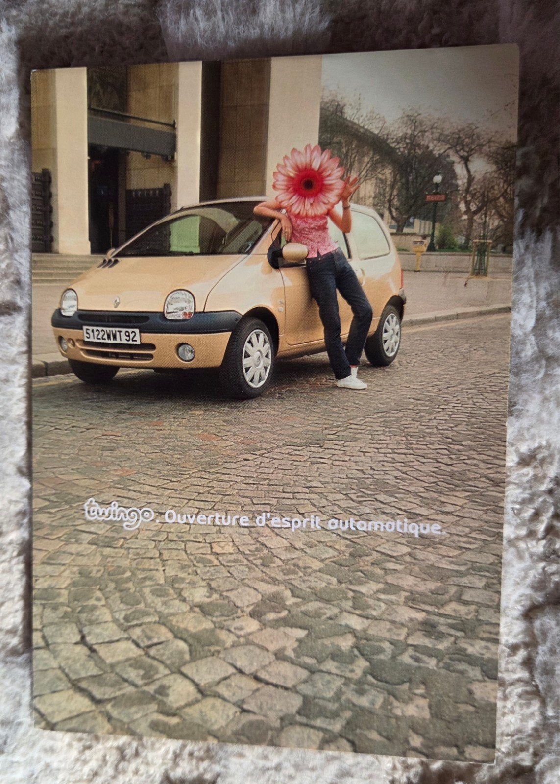 Vintage Renault Twingo Ansichtkaart, Verzenden, 1960 tot 1980, Gelopen, Voertuig