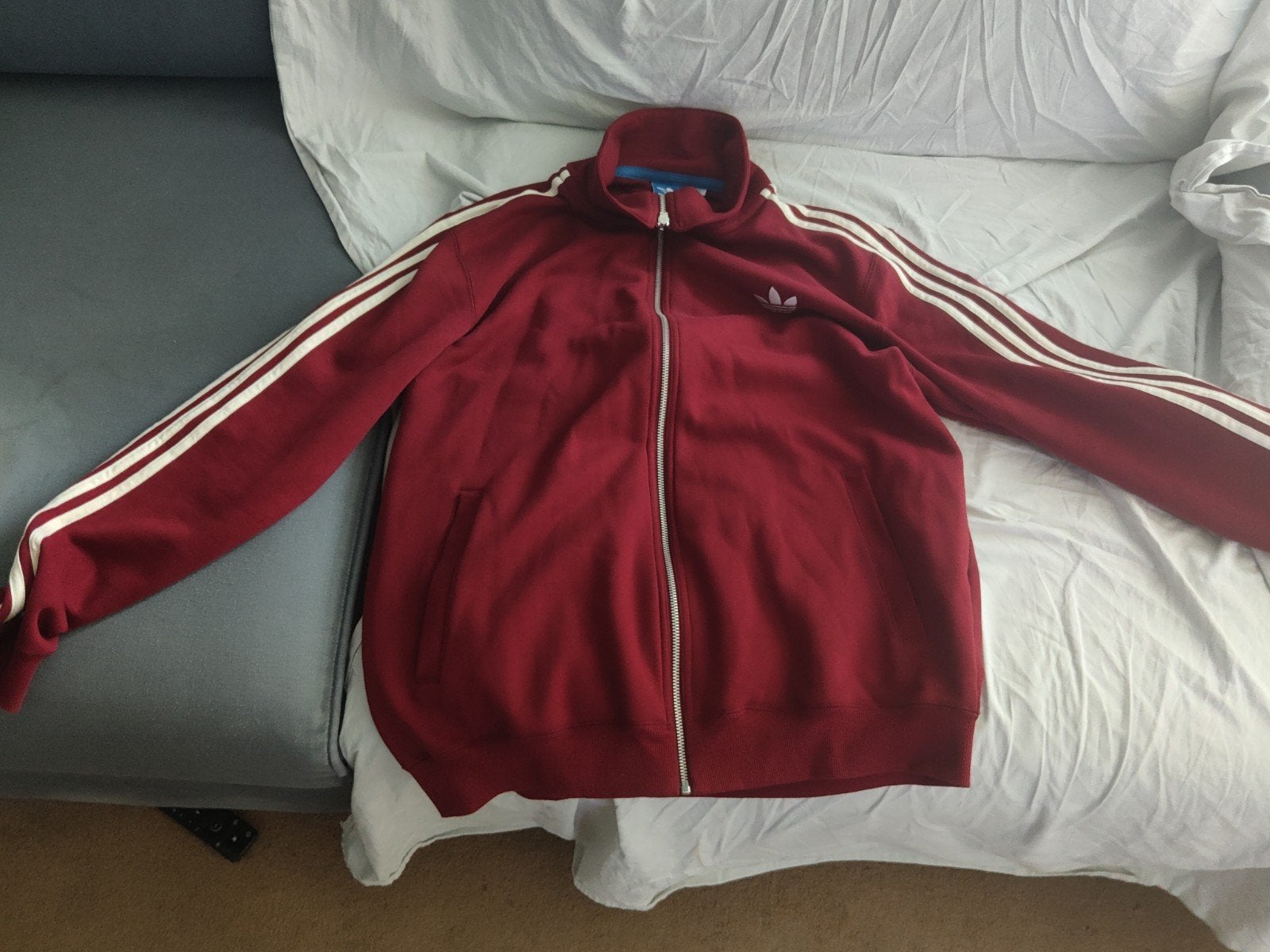 Adidas Trainingsjack Rood Maat XL, Ophalen, Zo goed als nieuw, Maat 56/58 (XL), Rood