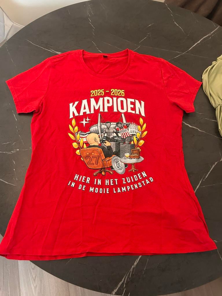 PSV Kampioen 2025-2026 T-shirt Rood Maat S, Ophalen of Verzenden, Zo goed als nieuw, Korte mouw, Maat 36 (S)