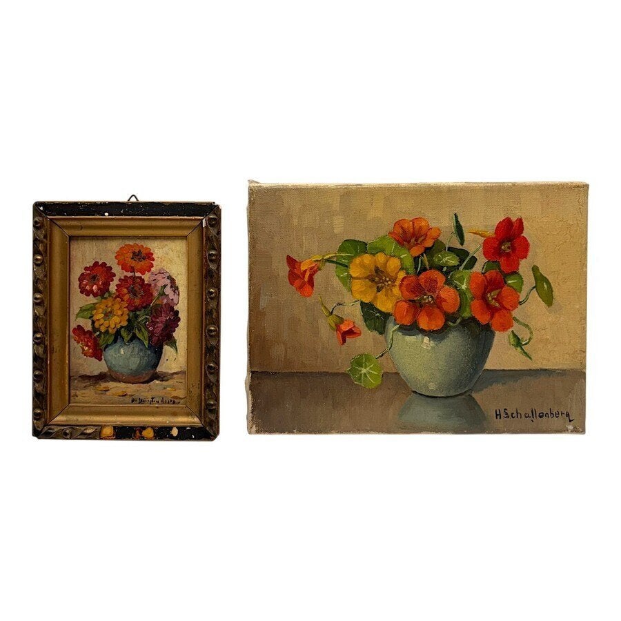 H Schallenberg (1883-1981) D Buijtendorp (1891-1962) Bloemen, Antiek en Kunst, Kunst | Schilderijen | Klassiek, Ophalen of Verzenden