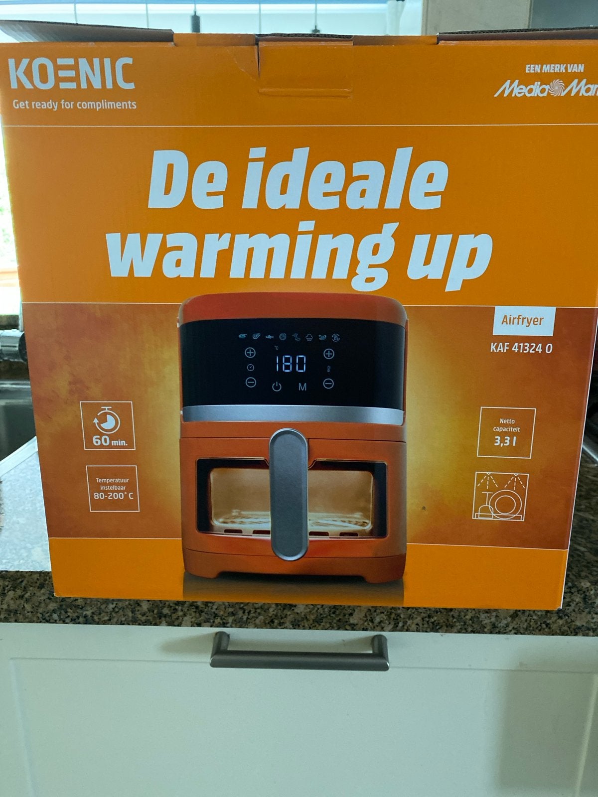 Koenic Airfryer KAF 41324 O - Nieuw in doos, Ophalen of Verzenden, Nieuw, Airfryer, 1000 t/m 1499 gram