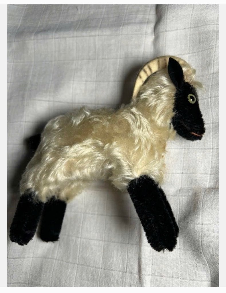 Vintage Steiff Bergschaap (snucki) met label, geen knop, Ophalen of Verzenden