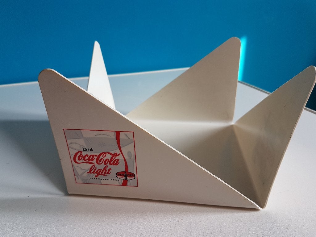 Coca-Cola servettenhouder, 17 x 17 cm., gebruikt, Ophalen of Verzenden, Gebruikt