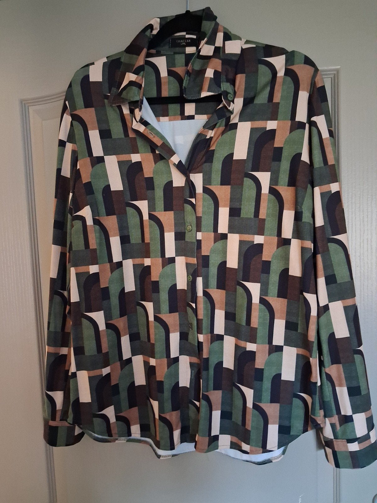 chastar blouse l/xl bruin groen, Bruin, Verzenden, Chastar, Maat 42/44 (L)