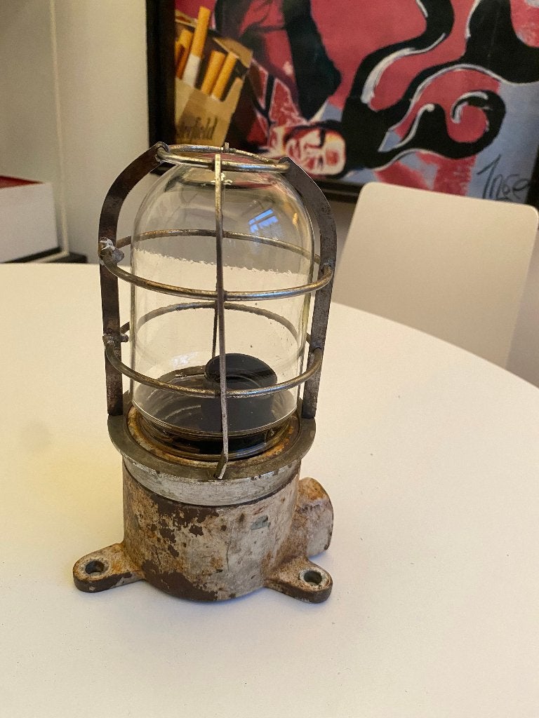 Vintage industriële kooilamp, Ophalen of Verzenden