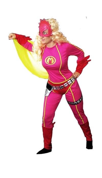 GEZOCHT Mega Mindy pak voor volwassenen, Carnaval, Ophalen of Verzenden, Zo goed als nieuw, Kleding