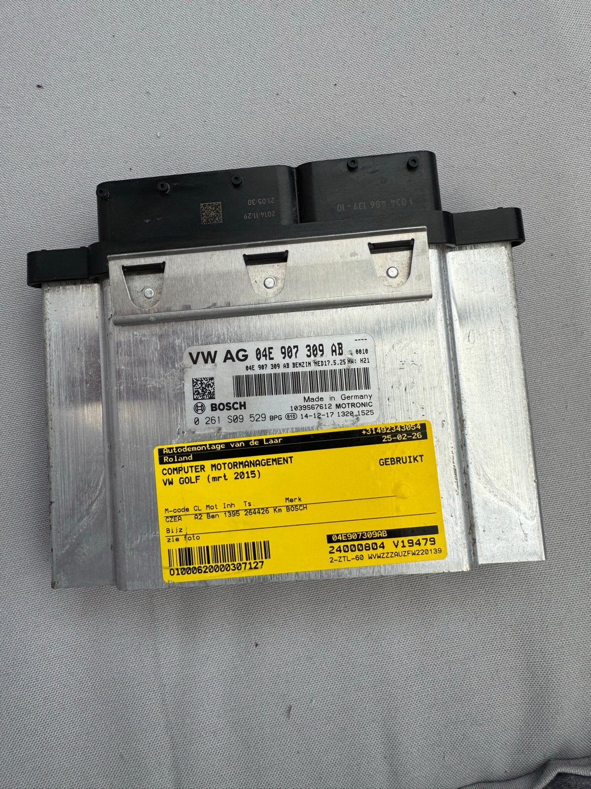 VW Golf 7 Motor ECU 04E 907 309 AB Bosch MED17.5.25, Ophalen of Verzenden, Gebruikt, Volkswagen