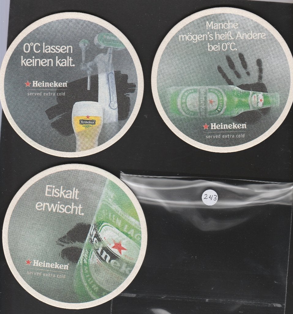 Bierviltje Heineken C 243, Verzamelen, Verzenden, Gebruikt, Viltje(s), Heineken