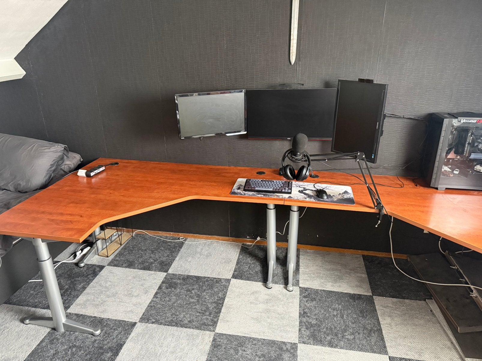 Mooi houten bureau, 160 cm, Gebruikt, 120 cm, Hout