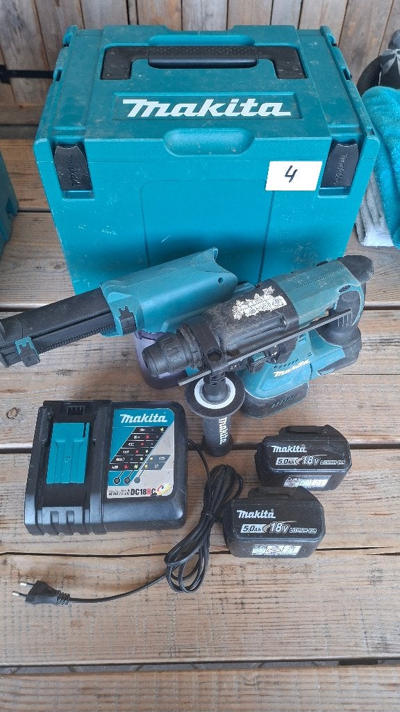 Makita DHR242 + DHR243 accu boormachine met stofafzuiging, Doe-het-zelf en Verbouw, Gereedschap | Boormachines, Boormachine, .