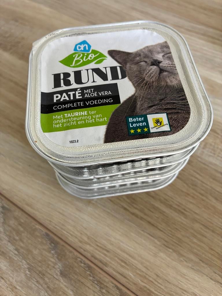 4 kuipjes biologisch natvoer kat, Ophalen, Kat