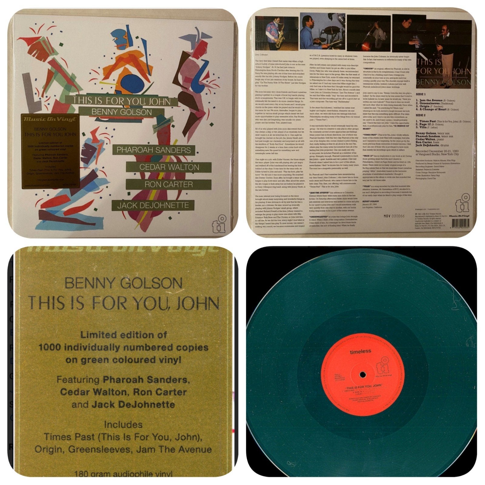 Benny Golson & Ron Carter -John Coltrane Tribute groen vinyl, Ophalen of Verzenden