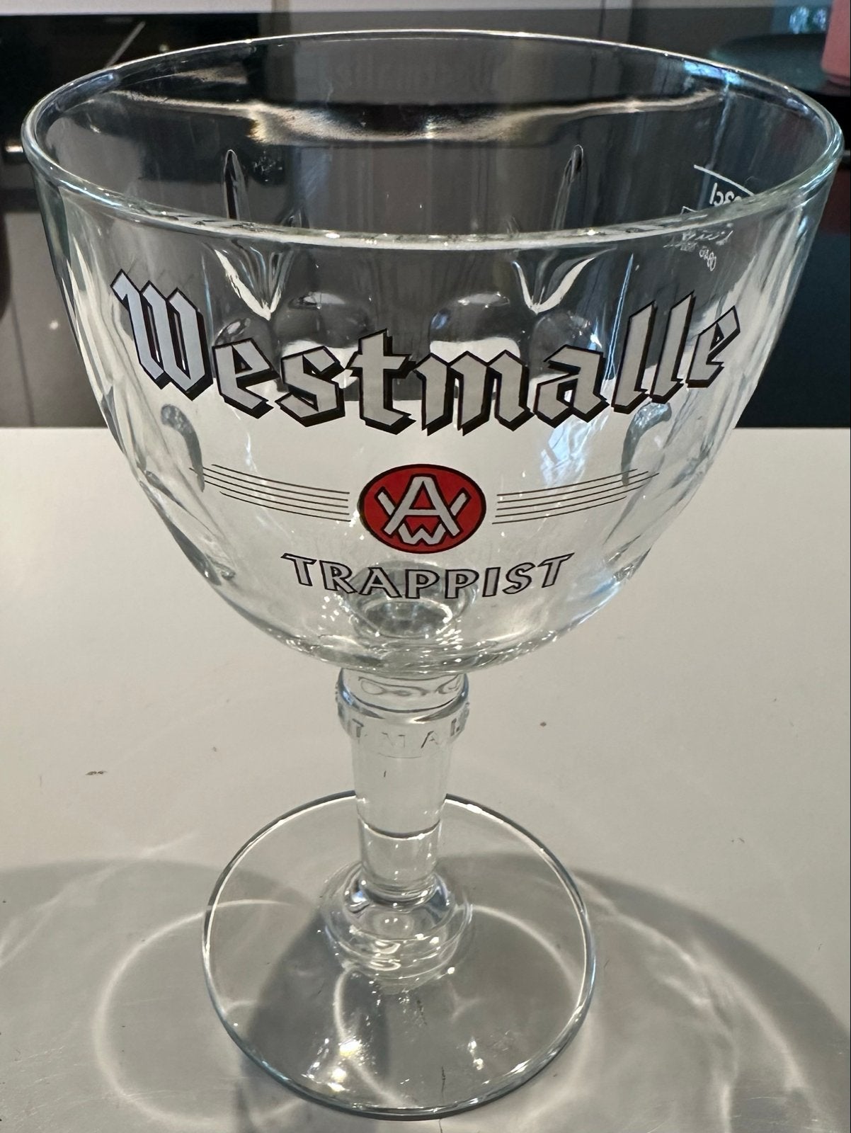 Westmalle Trappist Bierglas - Zo goed als nieuw, Ophalen, Glas of Glazen, Overige merken, Overige stijlen