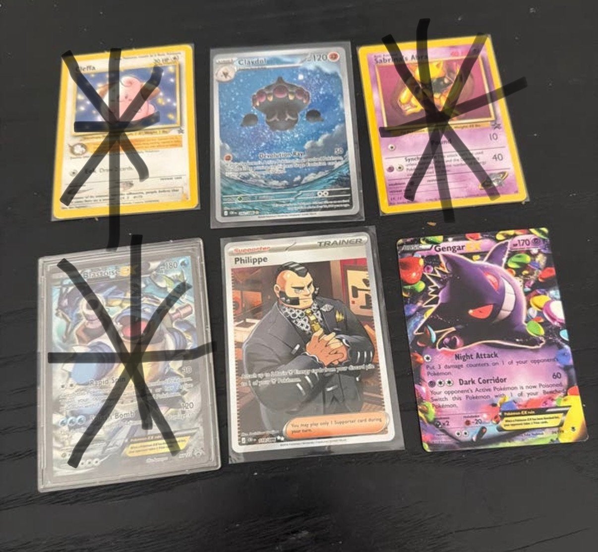 Pokémon Kaarten: Gengar VMAX, Glaxdal V, Trainer Philippe, Ophalen of Verzenden, Zo goed als nieuw, Meerdere kaarten
